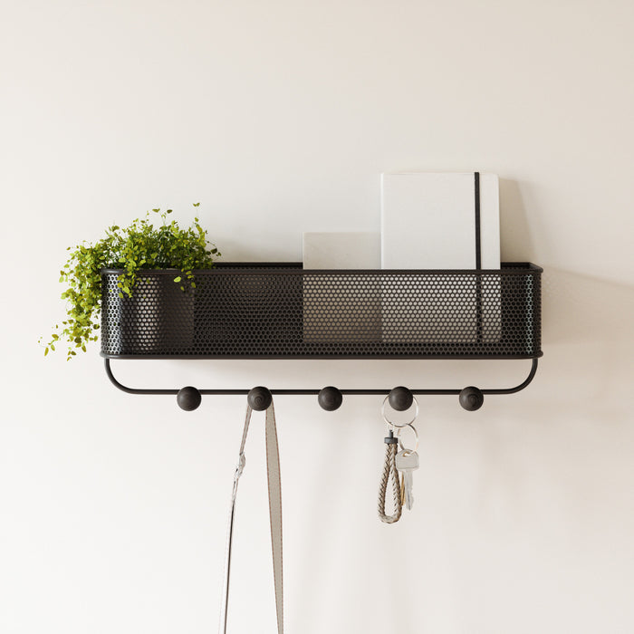 Umbra Estique Organizer Wall Hooks - Black and Walnut