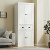 HOMCOM 72" Kitchen Pantry, Freestanding Storage Cabinet with Drawer, Cream