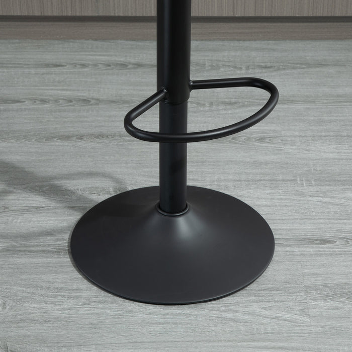 HOMCOM Set Of 2 Microfiber Retro Tub Bar Stools Metal Frame Footrest Brown