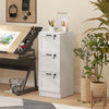 HOMCOM Office File Cabinet with 3 Drawers, Vertical Filing Cabinet, White