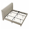 Harper Upholstered King Bed Frame with High Headboard, Linen Fabric - Beige | Cadre de lit King Harper rembourre avec tete de lit haute, en tissu lin, beige