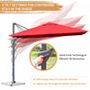 Costway 10x10 ft Patio Offset Cantilever Umbrella Aluminum 360° Rotation Tilt Wine