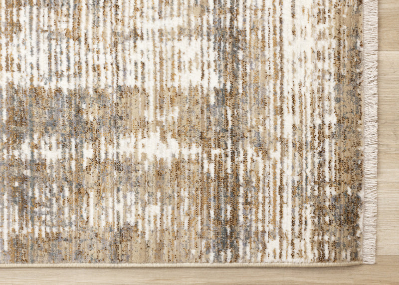 Sydney Brown Cream Grey Distressed Rug, 5'3\" x 7'10\" Indoor Area Rug