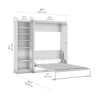 Bestar Key West Full Murphy Bed with Closet Organizer (88 W) - Pure White Oak|Lit double escamotable Key West de Bestar de 88 po (L) avec organisateur de garde-robe - blanc chêne solide
