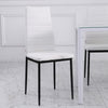 HOMCOM Dining Chairs Set of 4, Linen Fabric Upholstered Accent Chairs White