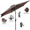 Costway 9ft Patio Umbrella Market Steel Tilt w/ Crank Outdoor Yard Garden Tan