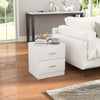HOMCOM Bedside Table with 2 Drawers, Modern Nightstand for Bedroom, White