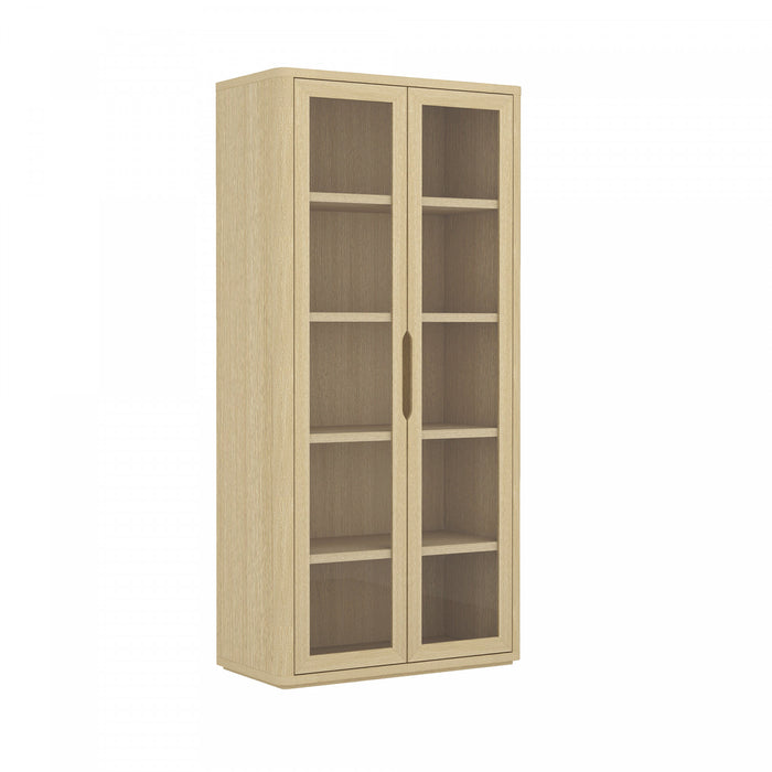 Rivington Modern 38\" Bookcase Cabinet in Natural Oak