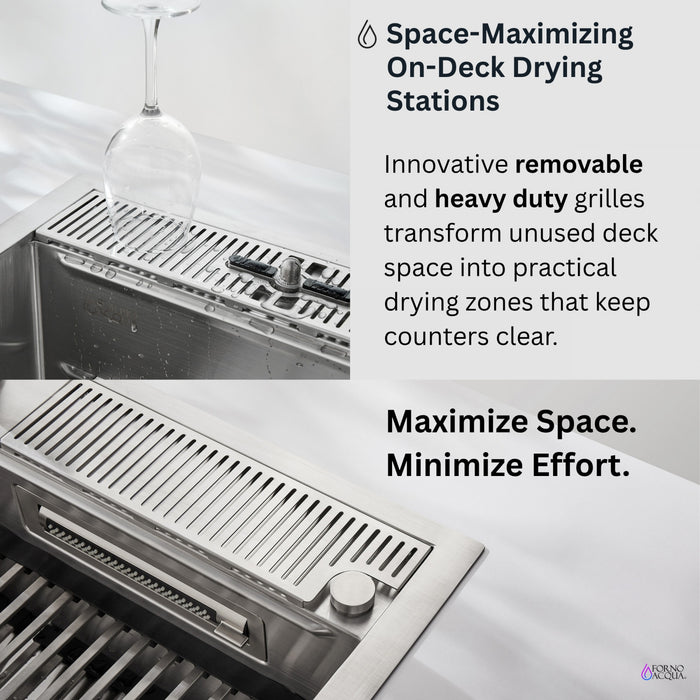 MultiSINK 45 in. Dual Mounted 3-Level Workstation Kitchen Sink, Faucets, Glass Rinser,Stainless Steel- J-WP30 Laundry Combo