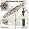 Costway 10 FT Solar Patio Umbrella with 96 LED Lights 35° Adjustable Tilt Vented Top Beige