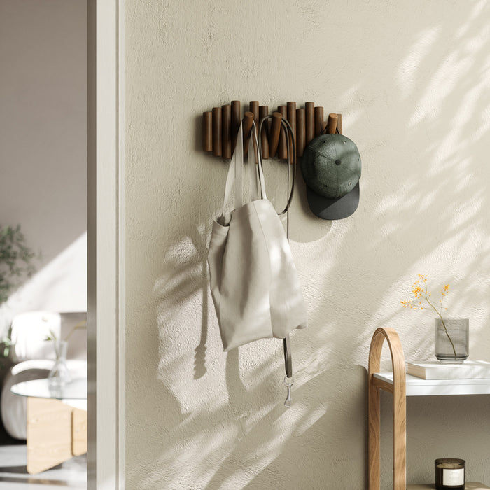 Umbra Picket Rail Wall Hooks - Aged Walnut