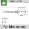 Dempsey Low Profile Ceiling Fan with Light Fixture - Black | Ventilateur de plafond Dempsey à profil bas avec luminaire - Noir