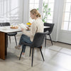 HOMCOM Dining Chairs Set of 4 with Backrest and Steel Legs, Black