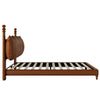 Emma Faux Leather Platform Bed Frame with Headboard,Queen Size,Brown Queen Bed  | Cadre de lit plateforme en simili cuir Emma avec tete de lit, taille Queen, marron
