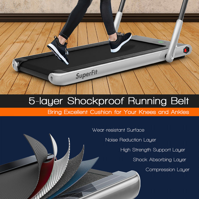 Superfit 2.25hp 2-in-1 Folding Under Desk Treadmill W/speaker Controller App