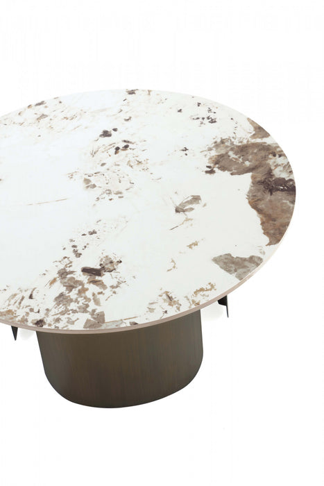 Monica Modern Glam 2-Piece Coffee Table & End Table Set in Bronze Coffee Table Set
