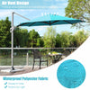 Costway 11ft Patio Offset Umbrella Cantilever Rotation Aluminum Tilt Cross Base Turquoise