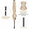 Costway 9' Solar LED Lighted Patio Market Umbrella Tilt Adjustment Crank Lift Beige
