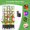 Costway 1 Pcs 67" Planter Raised Garden Bed With Planter Box &trellis Adjustable Height