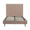 Crosby Modern Upholstered Velvet Full Bed in Nude | Lit double moderne Crosby en velours capitonne couleur nude