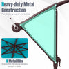 Costway Patio 10FT Hanging Offset Umbrella 32 LED Lights Sand Bag Outdoor Cross Base Turquoise