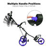Costway Foldable 3 Wheel Push Pull Golf Club Cart Trolley W/seat Scoreboard Bag Blue