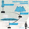 Costway 15FT Double-Sided Twin Patio Umbrella Sun Shade Outdoor Crank Market Turquoise