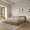 Kanso Low Platform Bed Set Queen Bed | Kanso Lit a Plateforme Basse avec Tete de Lit