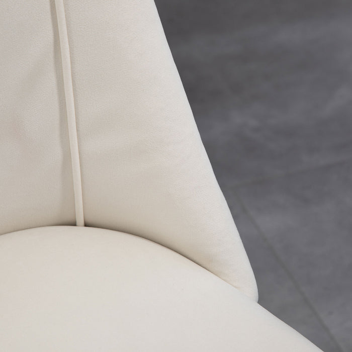 HOMCOM Dining Chairs Set of 4, Velvet Accent Chair, Cream White