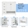 Oakmere 36 Inch Single Sink Bathroom Vanity with Two Doors and Two Drawers, White | Oakmere Meuble-Lavabo Simple 36 po avec Deux Portes et Deux Tiroirs, Blanc