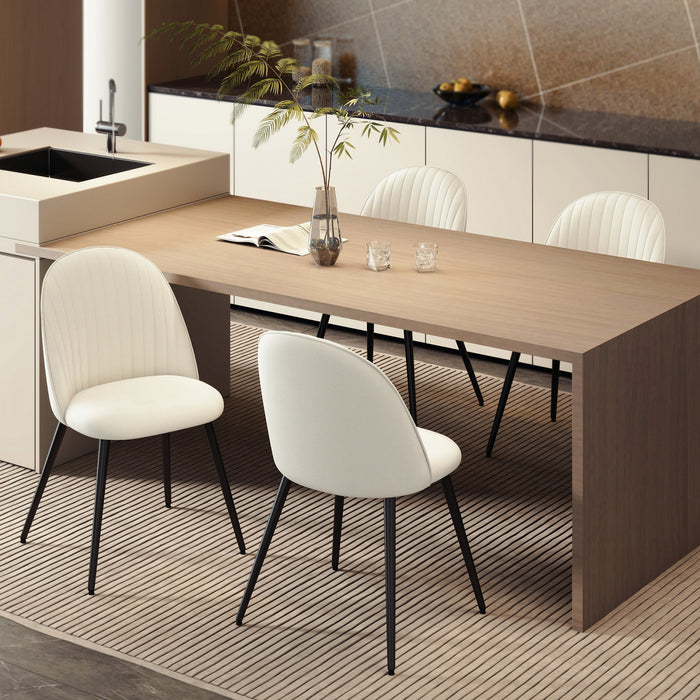 HOMCOM Set of 4 Modern Dining Chairs for Living Room, Cream White
