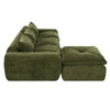 Cloud 116 Inch Modular Sectional Sofa with Ottoman and Legless Design, Green | Cloud Canape Sectionnel Modulaire 116 po avec Ottoman et Design Sans Pieds, Vert