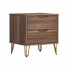 Avira Mid-Century Modern 20" Nightstand in Brown (2-Drawer) | Table de nuit Avira style milieu du siecle moderne 20" en brun (2 tiroirs)
