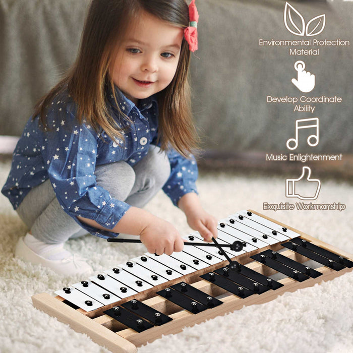 Costway 27 Note Foldable Glockenspiel Xylophone Aluminum Music Instrument