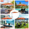 Costway 10 FT Patio Offset Umbrella w/8 Ribs Cross Base Tilt Orange