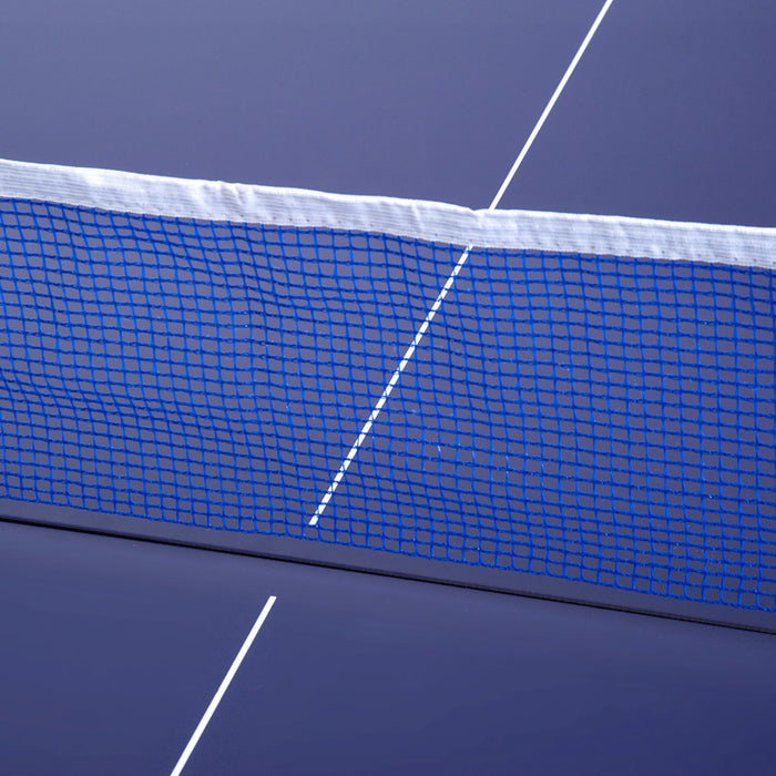 Soozier 6x3ft Compact Midsize Table Tennis Table Multi-use Family Ping-pong Table Free Standing Folding Blue