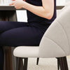 HOMCOM Dining Chairs Set of 4 Kitchen Chairs with Metal Legs Cream White