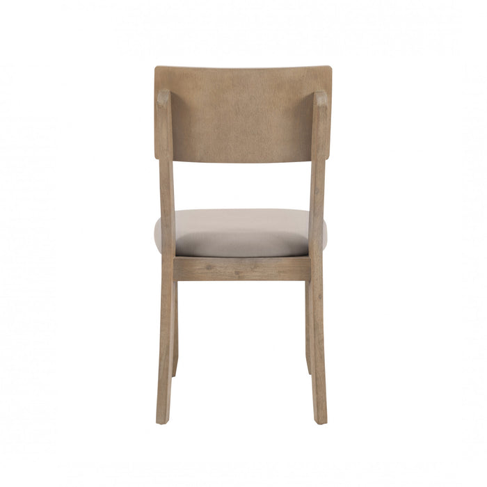 Jorissen Grey Linen-Look Fabric Dining Chair - Set of 2