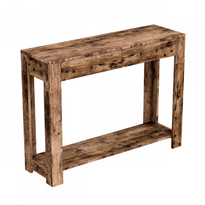 40” Console Table With 2 Drawers And Shelf - Brown Reclaimed Wood | Console de 40 po avec 2 tiroirs et tablette - bois recyclé brun