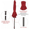 Costway 10Ft Outdoor Market Patio Table Umbrella Push Button Tilt Crank Lift Burgundy