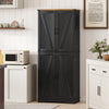 HOMCOM 72" Kitchen Pantry Cabinet, Farmhouse Kitchen Storage Cabinet, Black
