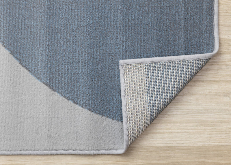 Forte Blue Grey White Half-Circles Geometric Area Rug - 5'3\" x 7'5\"