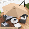 Costway 9 FT Patio Cantilever Umbrella with Sun-Protective Canopy, Top Air Vent Cross Base Beige