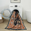 Aqua Black Star Washable Non-slip Low Pile Area Rug 5'x7' | Tapis Etoile Noire Lavable Antiderapant A Poils Ras 5'x7'