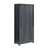 Jodie Mid-Century Modern 31" Bookcase Cabinet in Charcoal Gray (6-Shelf) - Set of 2 | Armoire bibliotheque Jodie style mi-siecle moderne 79 cm en gris charbon (6 etageres) – Lot de 2