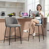 HOMCOM 27" Counter Height Modern Bar Stools Set of 2 with Back, Dark Grey