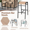Costway 6.5 X 4 X 8 Ft Grill Gazebo Set With 2 Bar Stools, Tempered Glass Bar Table Brown