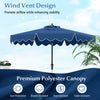 Costway 9 FT Patio Umbrella 2-Tier Market Table Umbrella with Sun-Protective Canopy Navy