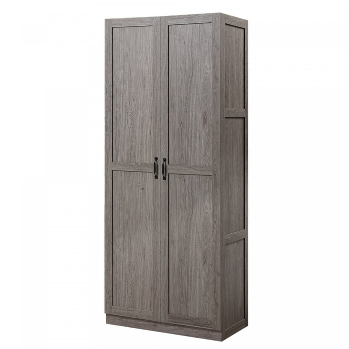 Cornelia Modern 30\" Storage Cabinet in Gray (4-Shelf) - Set of 2 Bookcase