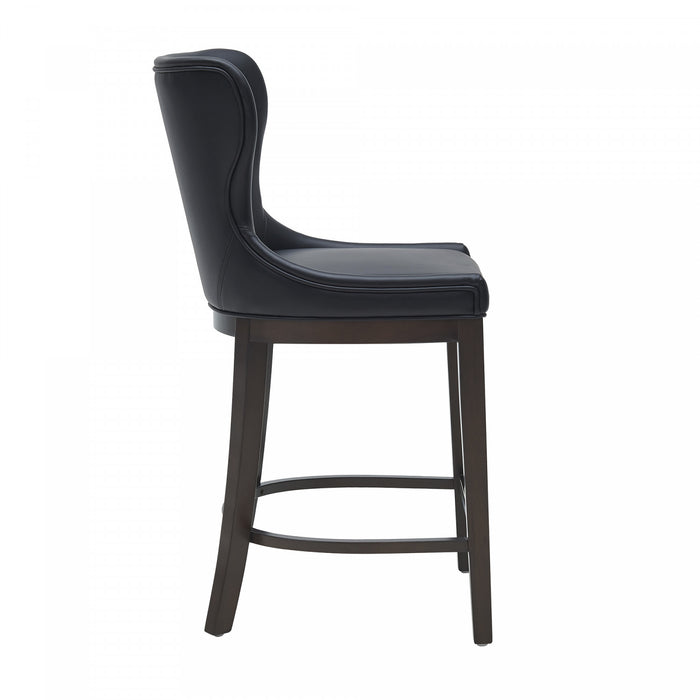 Blair Modern Wood Upholstered Counter Stool in Black